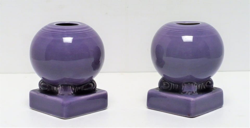 Fiesta® Pair of Bulb Candlestick Holders in Lilac, Very Limited Production