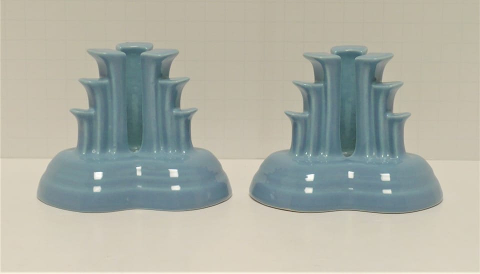 Pyramid Candlestick Holder in Periwinkle Product Photo