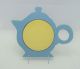 Fiesta Tea Pot Trivet in Periwinkle/Yellow Product Photo