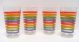 Cantina Striped Heavy Duty Glass 4-Pc. Set in Persimmon Marigold Blue Sage