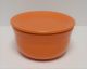 Stacking Refrigerator Bowl w/ Plate Cover in Tangerine Product Photo