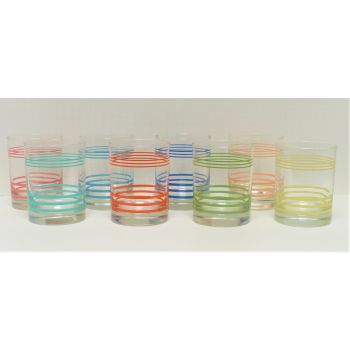 Fiesta® Vintage 8 Pc. Double Old Fashion Striped Glasses 8-Color Set SALE $30. OFF product page