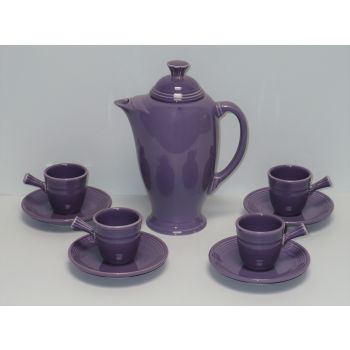 Fiesta® LILAC 10 Pc. Demitasse Coffee Service Set w/4 Stick Handle Demitasse Cups & Saucers *REDUCED 30% product page