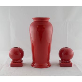 Fiesta® Monarch Vase Set w/Bulb Candlestick Holders in Scarlet: Was $695. *REDUCED $200. product page