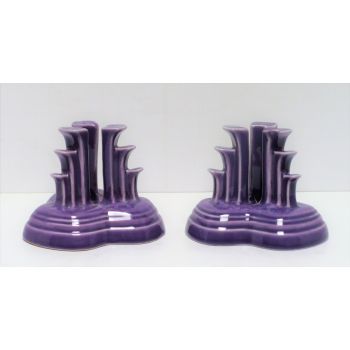 Fiesta® (2) Lilac Pyramid Candlestick Holders w/Factory Boxes: ON SALE $200. OFF product page