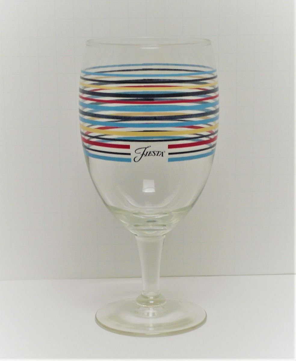 Fiesta® All Purpose Stripes Goblet Mixed Colors Fiestaspecialties