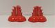 Fiesta® Poppy (2) Pyramid Candlestick Holders Numbered Pair w/Factory Boxes