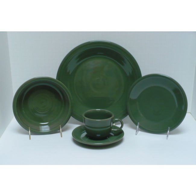 Fiesta Sage 5 Piece Place Setting w Cup Saucer Retired